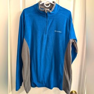 XL Columbia 3/4 Zip Pull Over Blue Grey Fleece